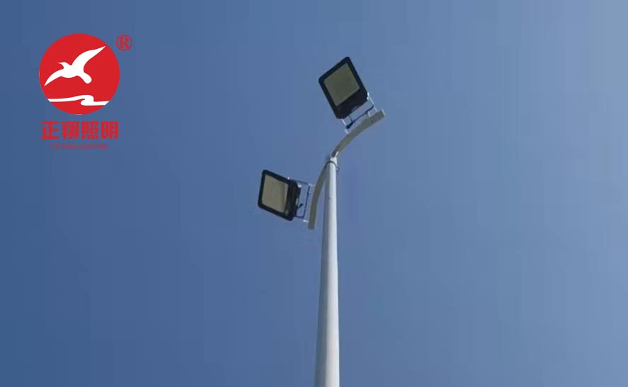 海南机电学校12米球场路灯案例 海南机电学校12米球场路灯案例