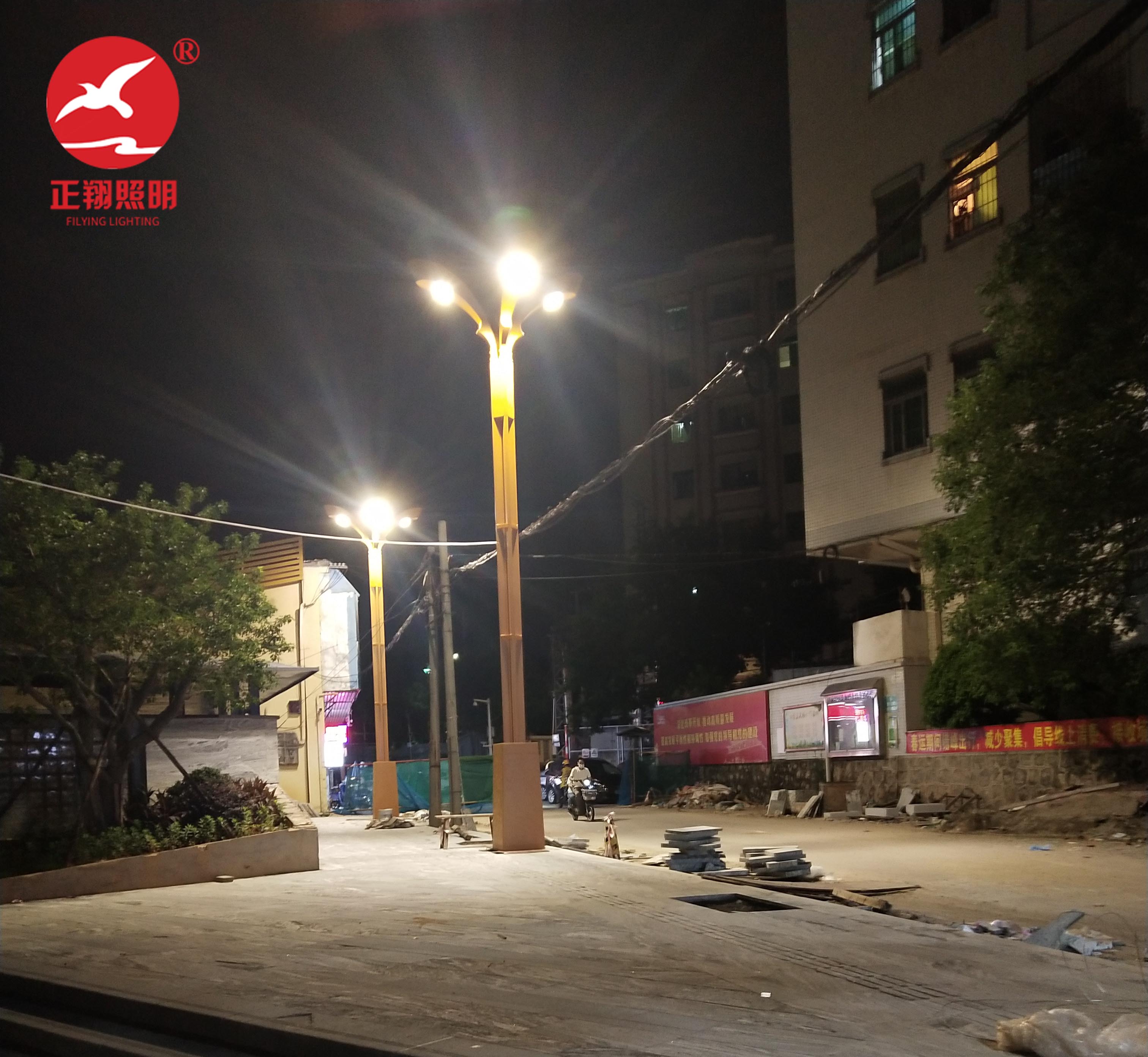 东莞市厚街镇汀山社区村委会汀山路玉兰灯工程案例 东莞市厚街镇汀山社区村委会汀山路玉兰灯工程案例