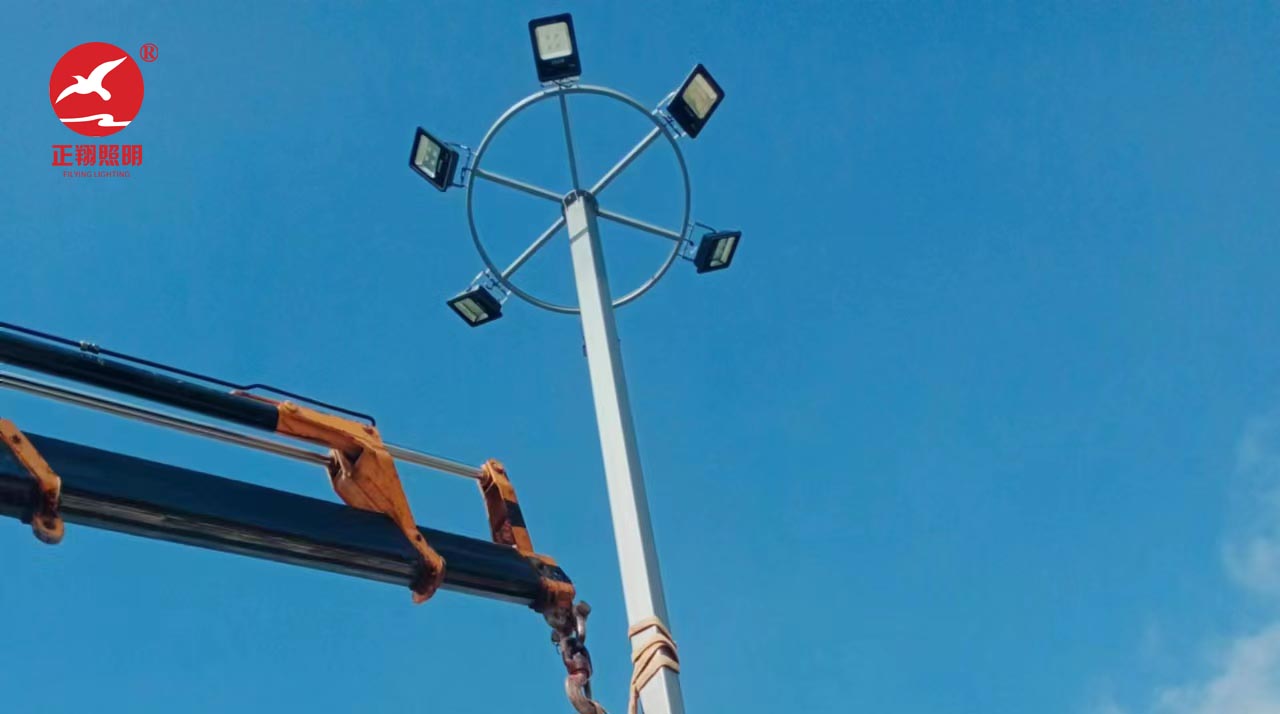 广东从化塘料村双臂市电路灯和球场灯工程案例 广东从化塘料村双臂市电路灯和球场灯工程案例