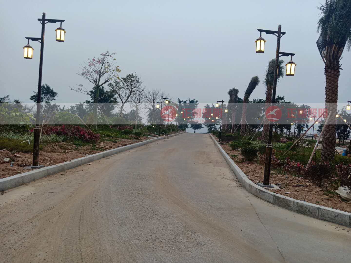 园林户外双头庭院灯工程案例 园林户外双头庭院灯工程案例